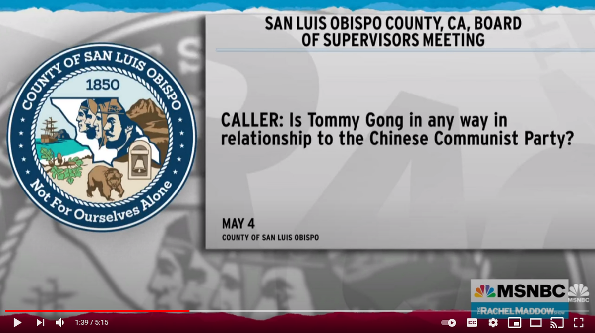 A screen grab of a May 20, 2021, segment of The Rachel Maddow Show.