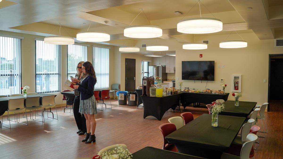 The common area of the Broad Street Place affordable housing project.