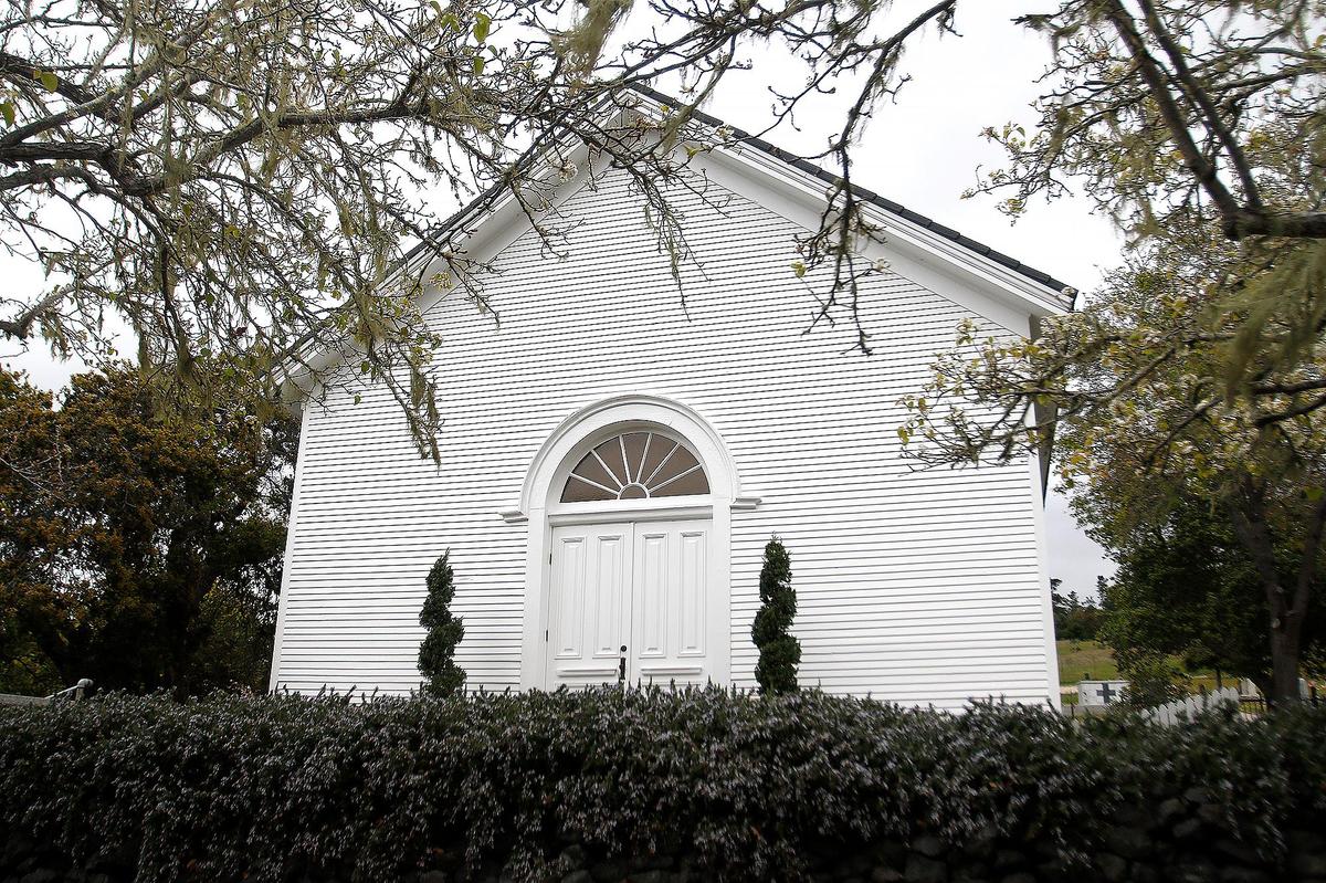 The Old Santa Rosa Chapel in the Santa Rosa Cemetery. Cambria landmarks, March 28, 2023.