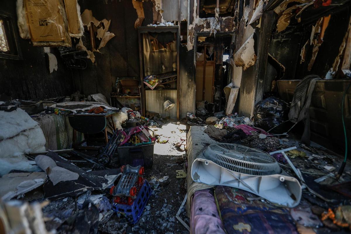 Kathe Rovenstine and her family lost their home to the River Fire in Paso Robles. This is what’s left of the girls’ bedroom.