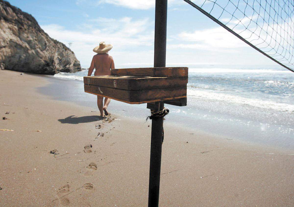 There are more than 30 designated “clothing optional” beaches along the California coast, including Pirate’s Cove in San Luis Obispo County.