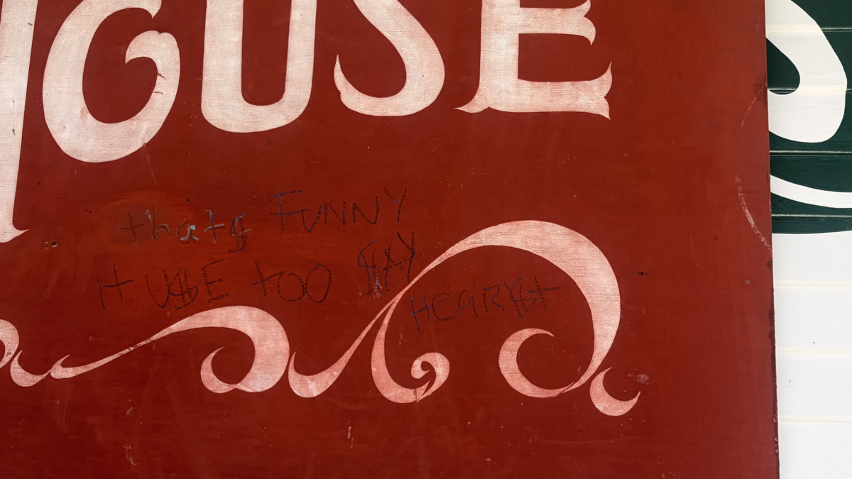 Outdoor furniture, decor and a vintage family heirloom sign at High Street Deli’s original location in San Luis Obispo was vandalized June 29, 2026, causing thousands of dollars in estimated damage.