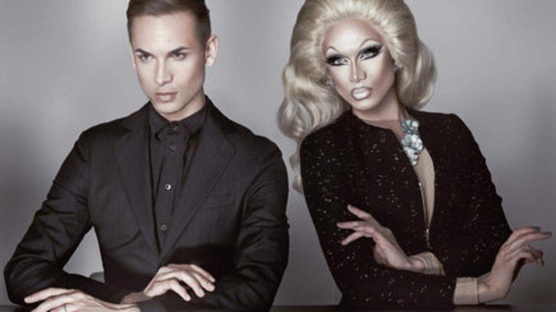 Kurtis Dam-Mikkelson and his drag-queen alter ego, Miss Fame.