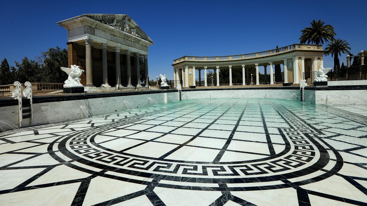 The Neptune Pool at Hearst Castle is being filled with 345,000 gallons of water after a $5.4 million renovation project that began in mid-May 2016.