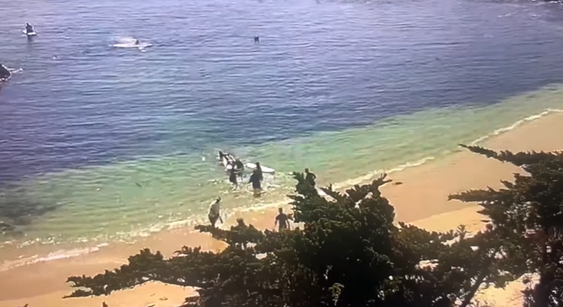 A swimmer was bitten by a shark on June 22, 2022, at Lovers Point Beach in Pacific Grove, California, officials said.