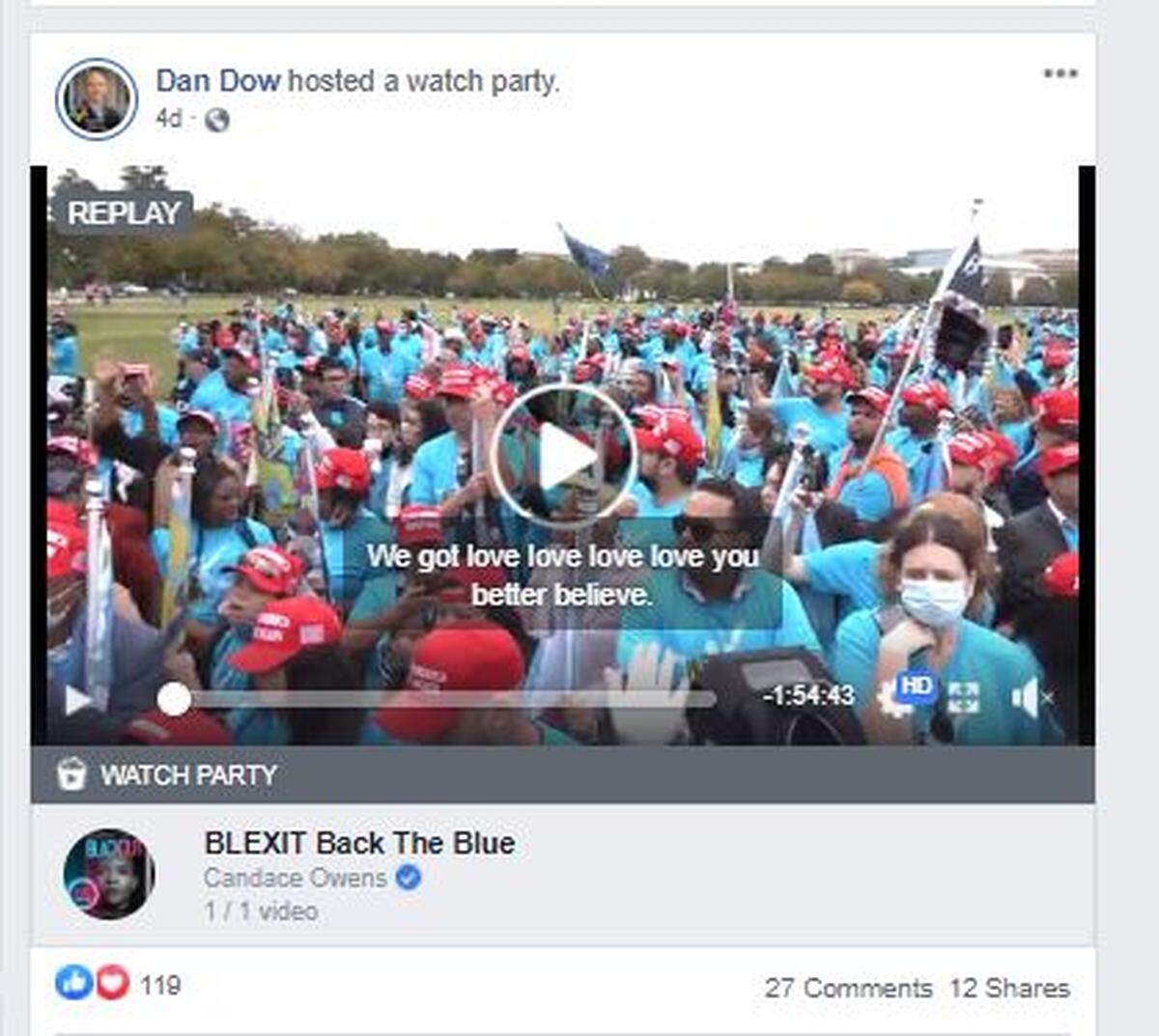 A video of an Oct. 10 “Blexit/Back The Blue” event in Washington, D.C. featuring conservative activist Candace Owens, who spoke three says later at a Pismo Beach “New California” fundraiser with county District Attorney Dan Dow.