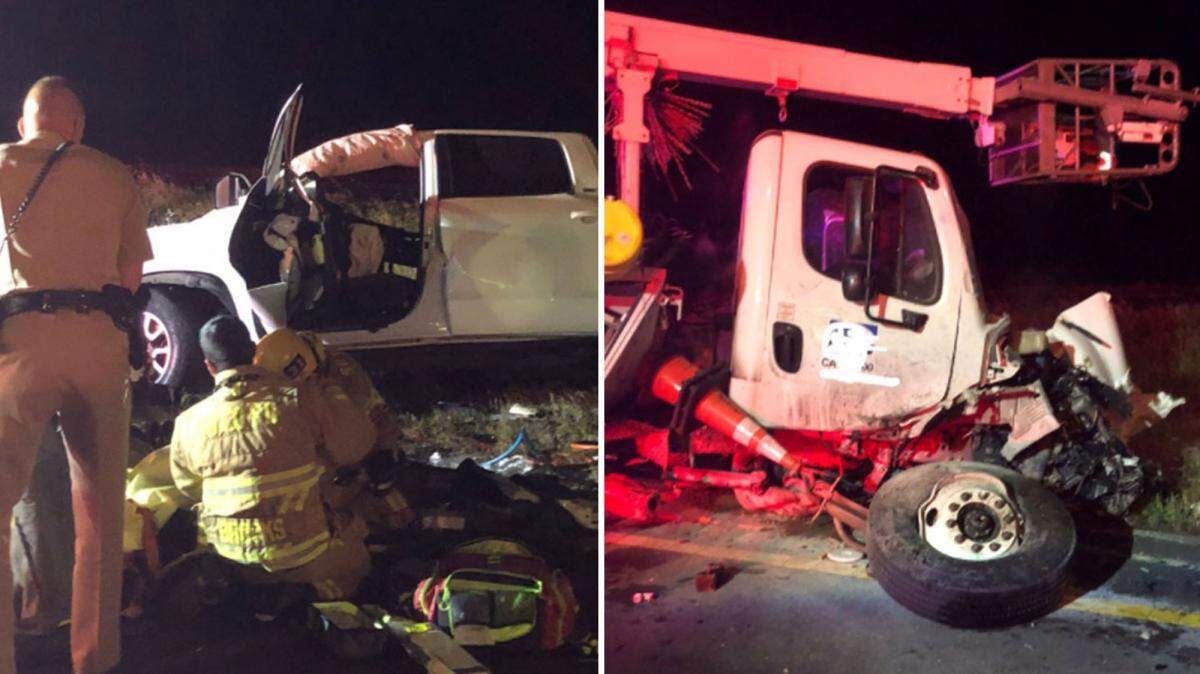 A wrong-way driver caused two accidents on Highway 101 south of Los Alamos on Tuesday night, with three people critically injured, including William Platte of Los Osos, who was airlifted to Cottage Hospital in Santa Barbara.