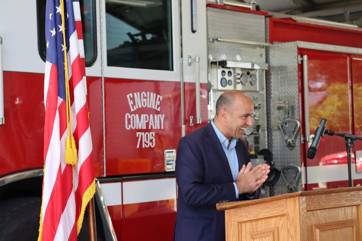 Congressman Jimmy Panetta visited the Templeton Fire Department on Aug. 1, 2024, to celebrate $1 million in federal funding granted to the station to buy a new fire truck.