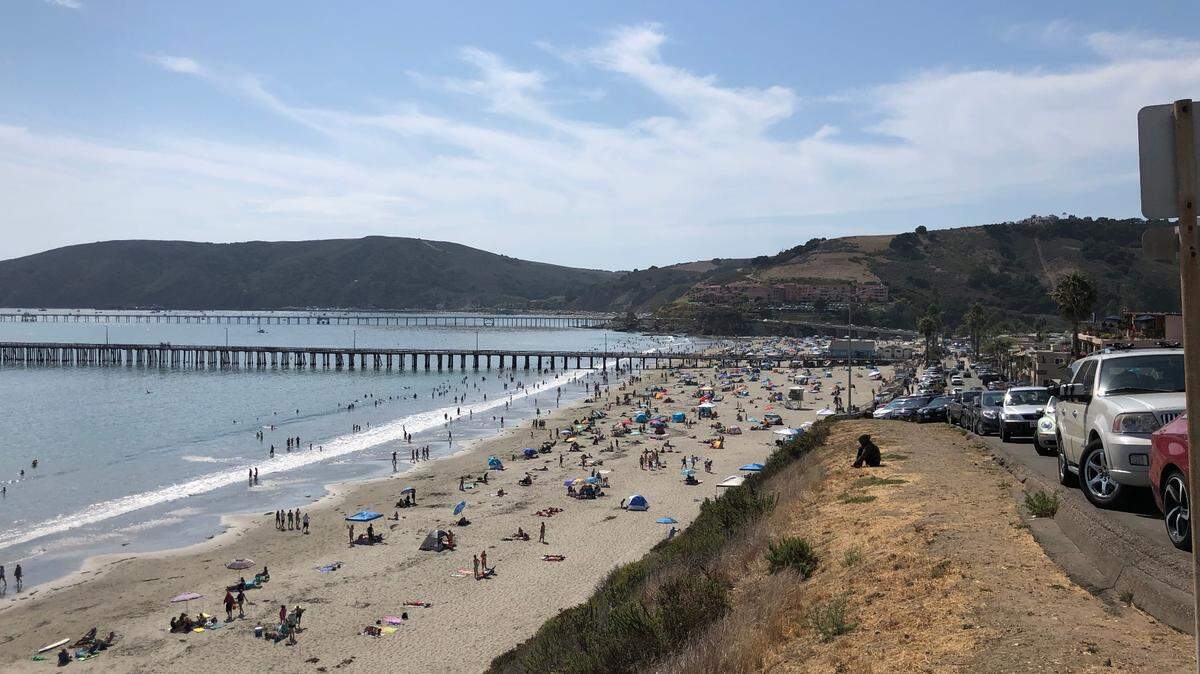 Avila Beach in San Luis Obispo County, California, was crowded on Sunday, Aug. 16, 2020, as a statewide heat wave hit causing temperatures to soar.