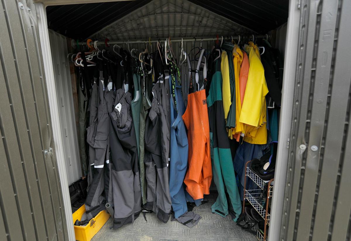 Colorful coats and rain gear used by the Marine Mammal Center staff. Central Coast sea lions fought a surge of domoic acid poisoning last summer. From August to September, the Marine Mammal Center in Morro Bay responded to 200 sea lions with domoic acid poisoning.