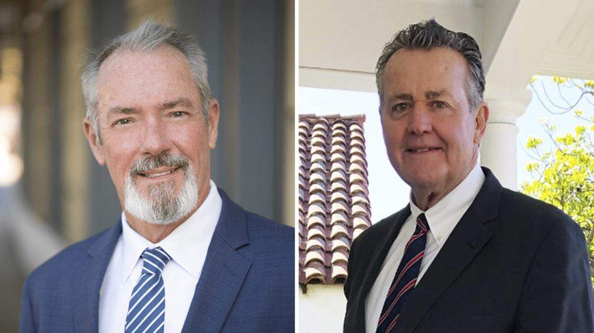 Deputy District Attorney Mike Frye, left, and local attorney Paul Phillips are running for San Luis Obispo Superior Court Judge in the June 7 election.