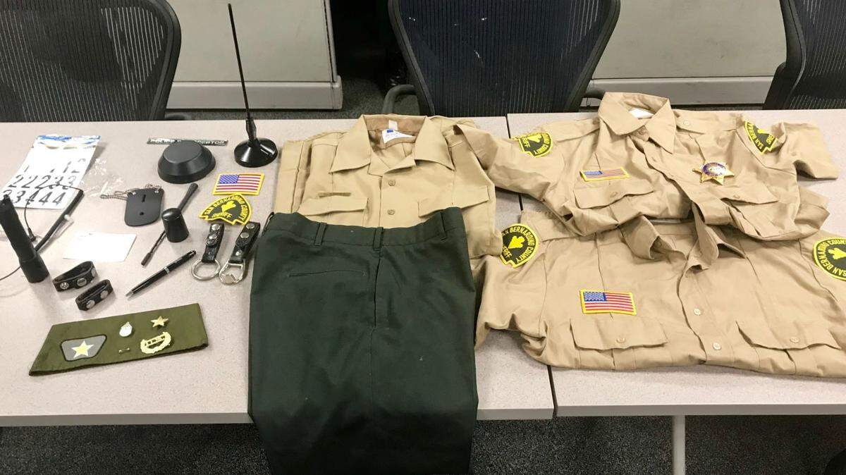 A 14-year-old who was previously arrested for impersonating a sheriff's deputy has been arrested again, after authorities conducted a probation check at his home and found law enforcement items including San Bernardino County Sheriff's Department patches.