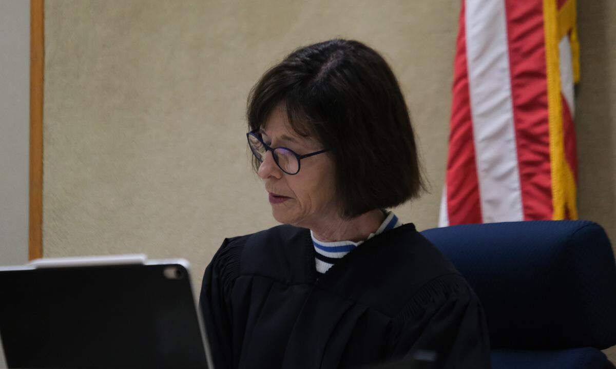 San Luis Obispo Superior Court Judge Rita Federman presides over Andrew Rodriguez’s arraignment in San Luis Obispo Superior Court on Sept. 30, 2024. He is accused of murdering 39-year-old Jonathan Perez in Pismo Beach.
