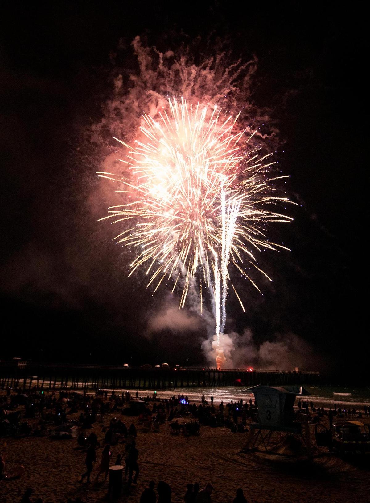 Mild weather and clear skies brought the crowds to the beach for the Pismo Beach firework show, Monday, July 2022.