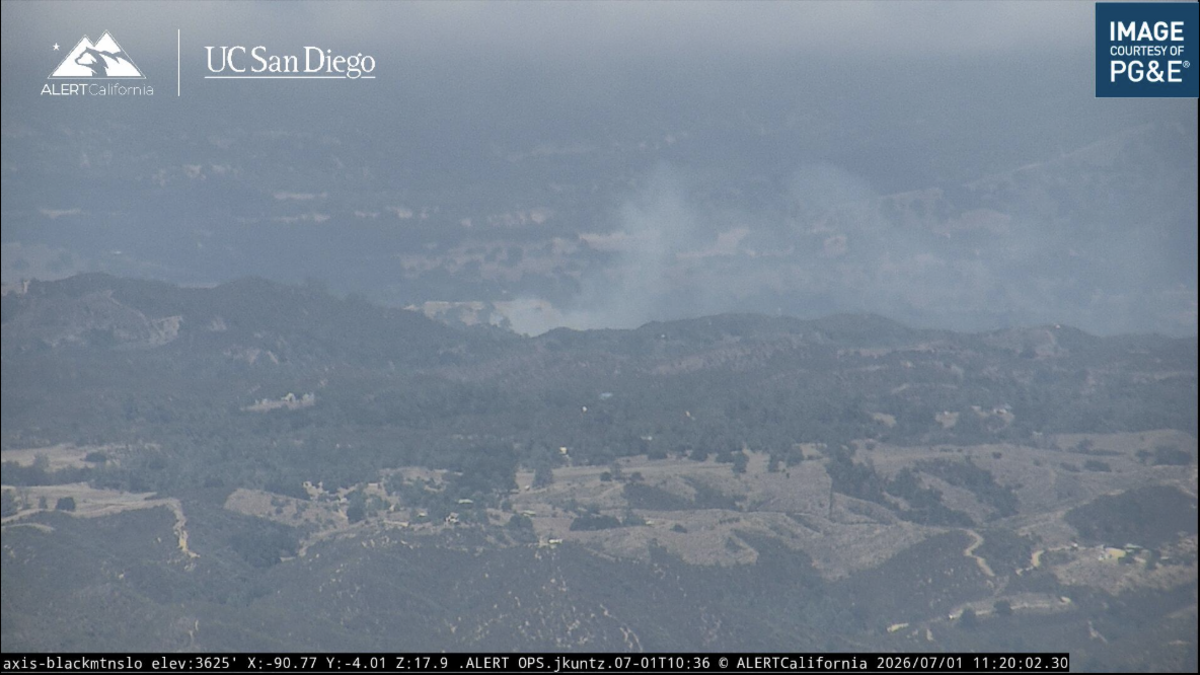 A 30-acre controlled burn sent up a plume of smoke in rural San Luis Obispo County on July 1, 2026.