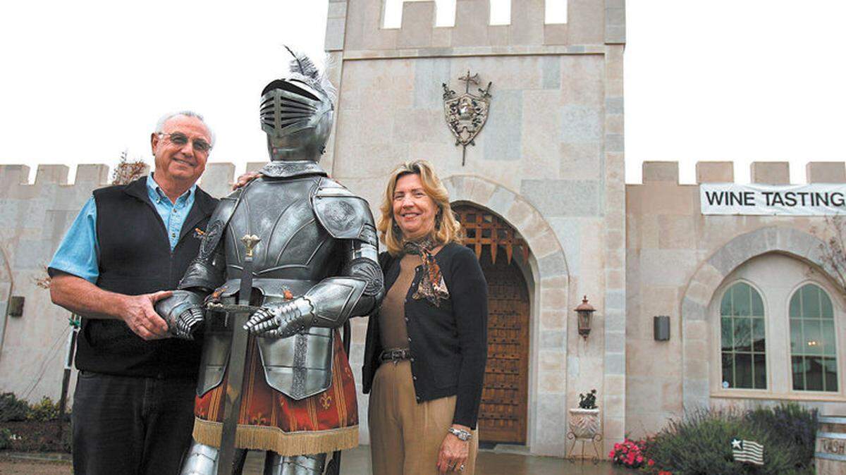 Gary and Mary Lou Stemper pose with 'Carlos' at Eagle Castle Winery in Paso Robles in 2006.