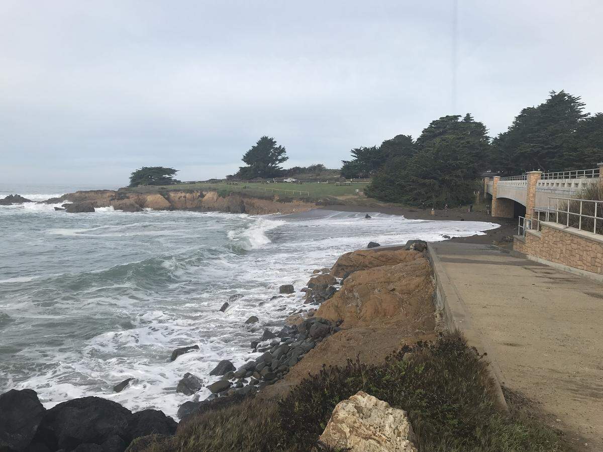 Leffingwell Landing in Cambria is seen during a king tide event.