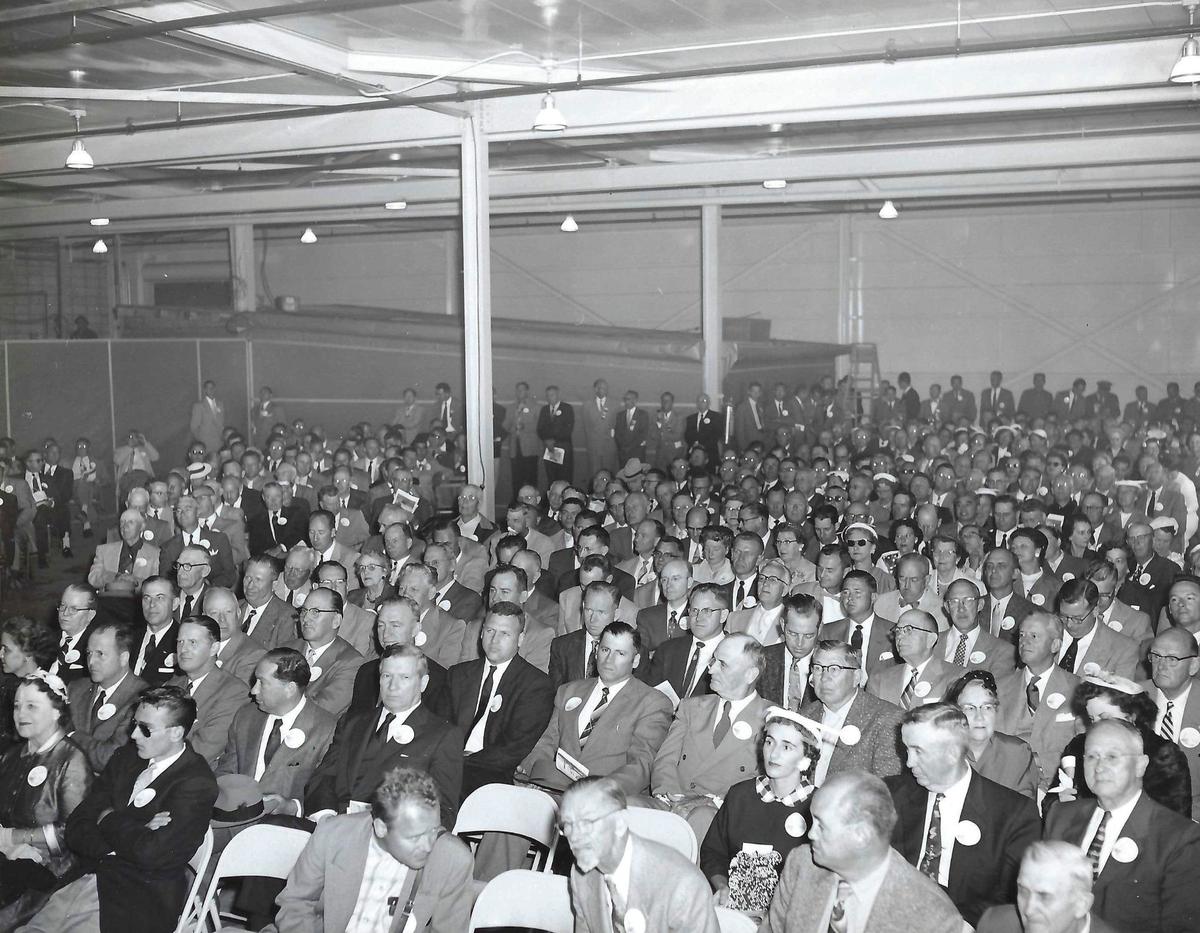 PG&E dedicated the Morro Bay Power Plant July 8, 1955. The initital facility had two generating units sharing one smoke stack. The $44 million plant could generate 300,000 kilowatts, enough to power the city of San Francisco.