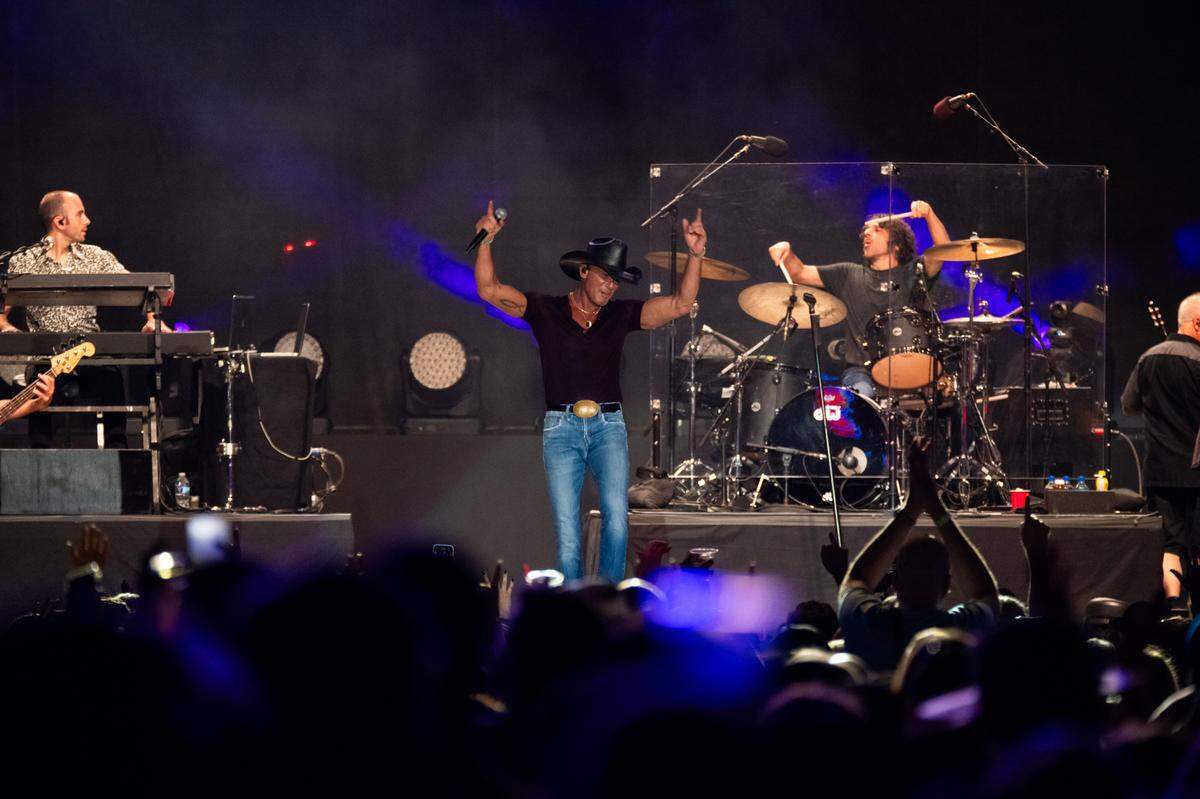 Country music star Tim McGraw performs in concert at the California Mid-State Fair in Paso Robles on Wednesday, July 19, 2023.