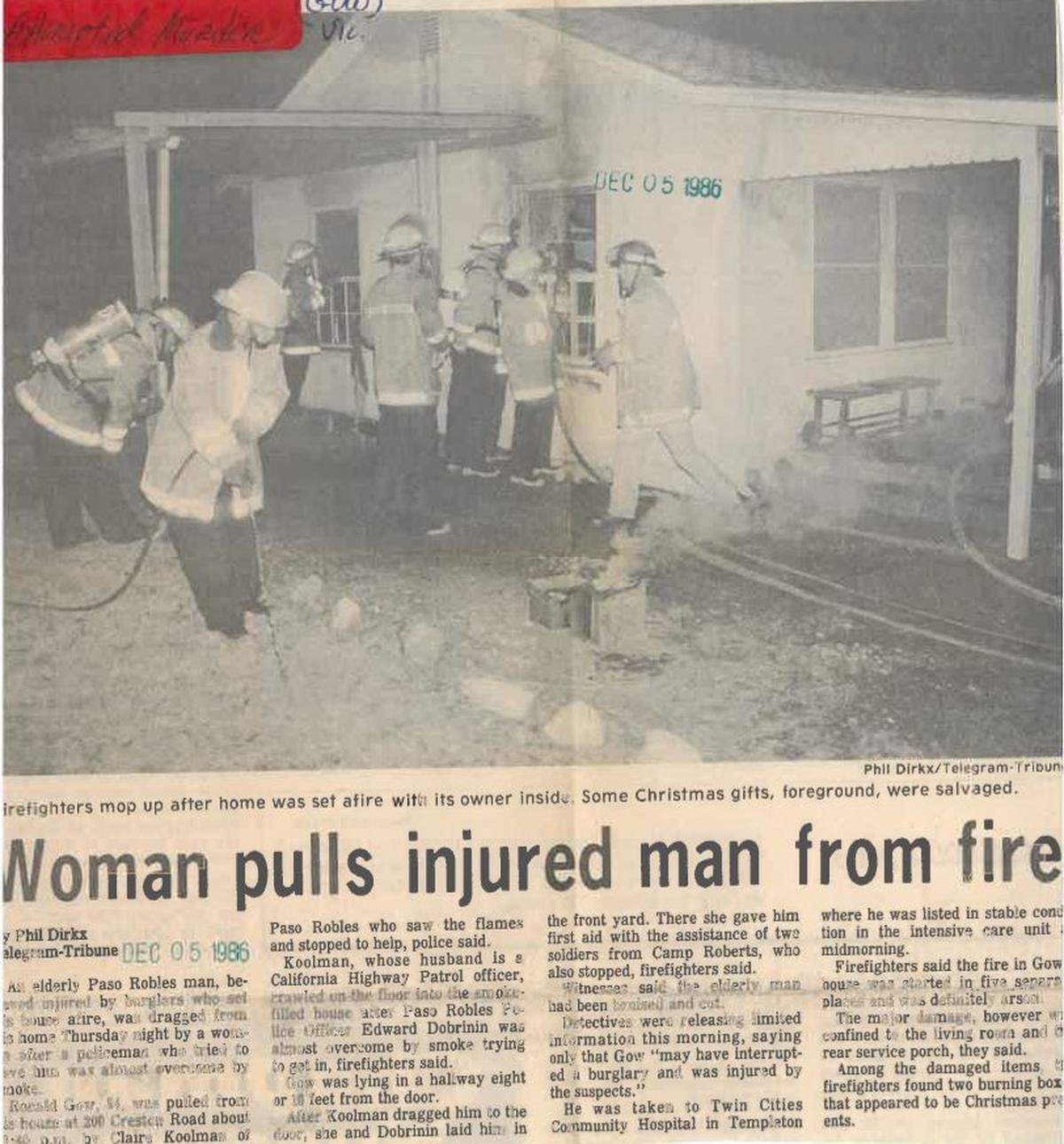 A Tribune article from December 1986 shows the home of Ronald Gow of Paso Robles.