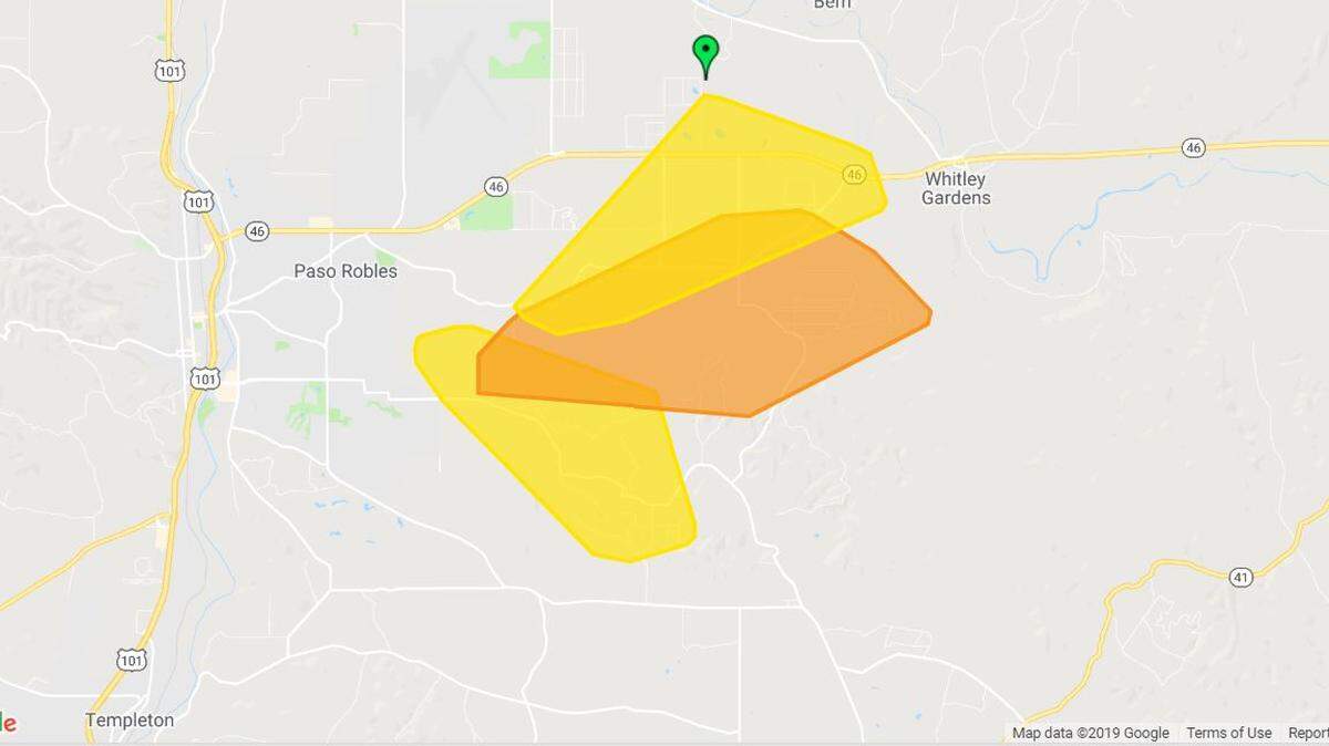 Three power outages in Paso Robles on Wednesday morning are affecting more than 1,000 PG&E customers.