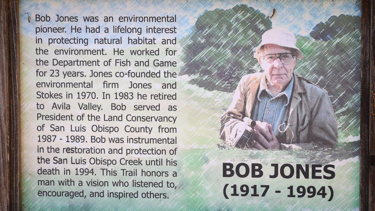 A sign honors Bob Jones on the trail that was named for him seen here on Dec. 3, 2023.