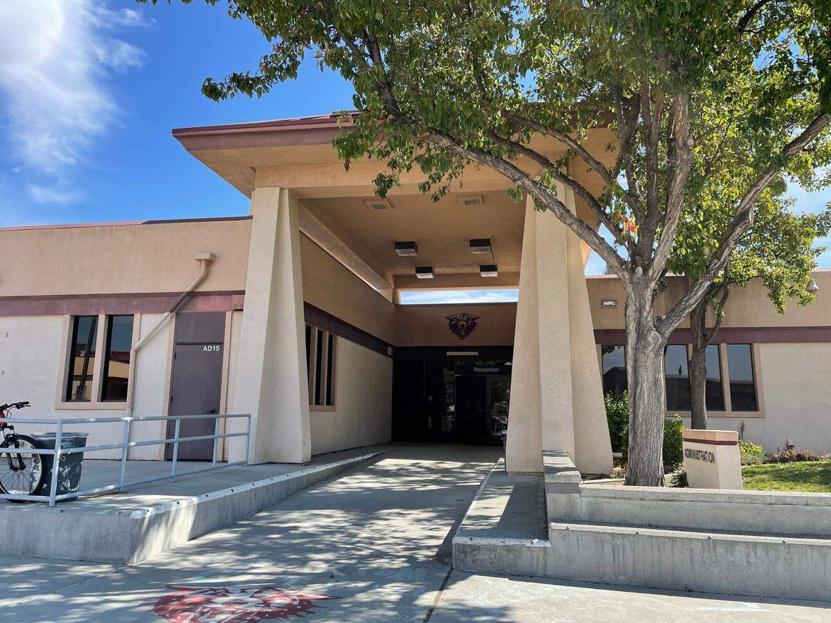 The entrance to Paso Robles High School in northern San Luis Obispo County, California.