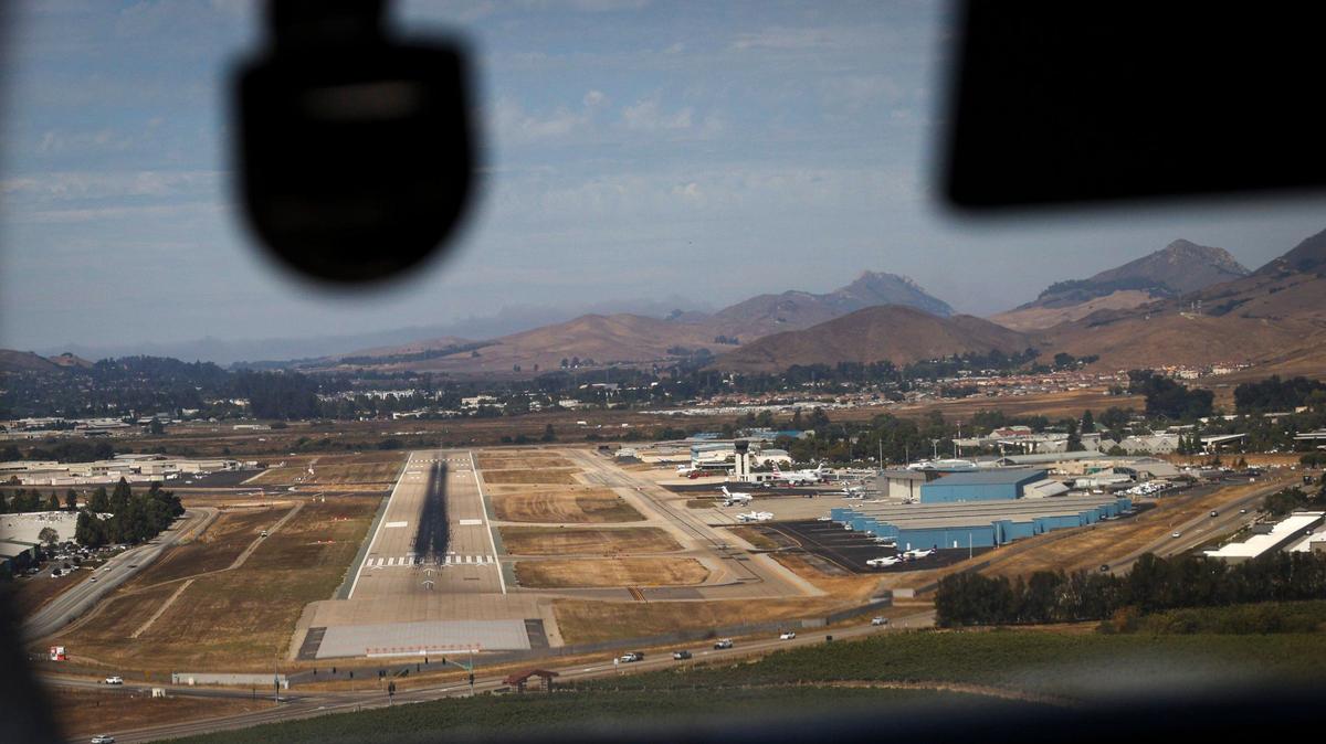 San Luis Obispo County Regional Airport runway 11-29 seen from the cockpit of an EcoFlight aircraft on Sept. 18, 2024. 