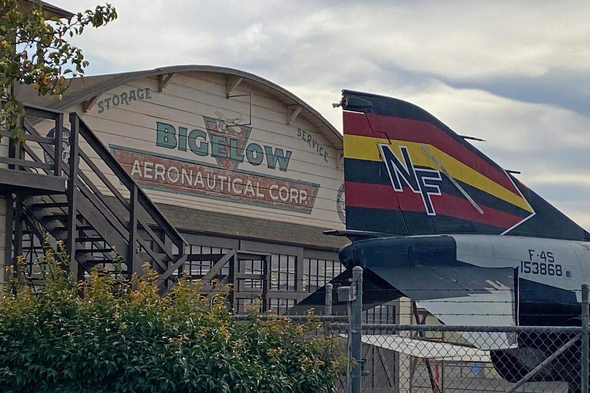 The Bigelow Aerospace hangar from “The Rocketeer” film set was relocated to the east side of the Santa Maria Public Airport to become the home of the Santa Maria Museum of Flight.