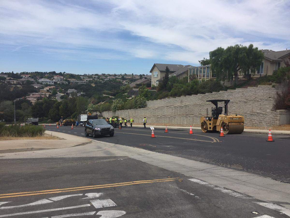 The repair of Oak Park Road in Arroyo Grande is one of many projects in San Luis Obispo County funded by the statewide gas tax threatened with repeal.