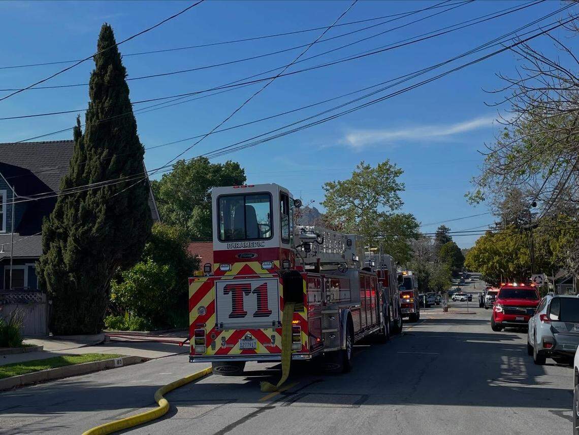 A fire damaged a house on Chorro Street in San Luis Obispo on March 5, 2026.