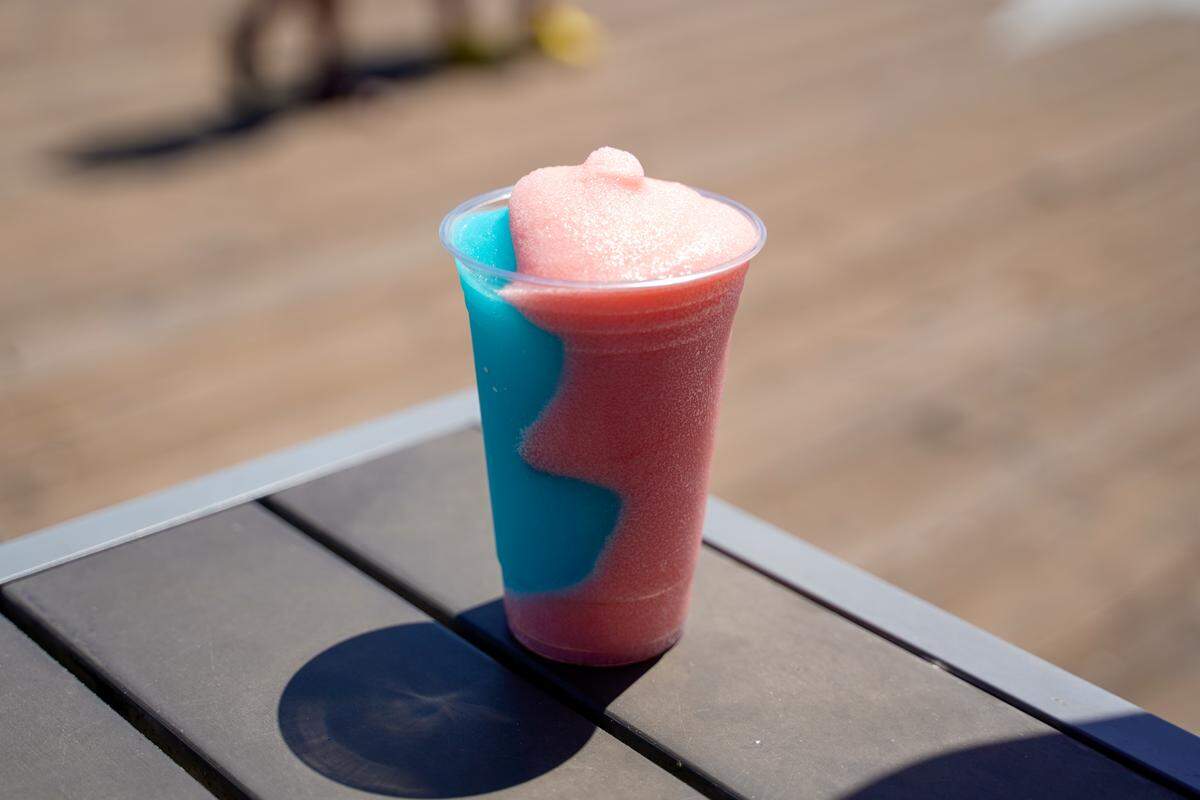 A fresh-made slushy is served at Sunsets at Pismo on Wednesday, Aug. 27, 2025. Sunsets at Pismo will close permanently at the end of October due to a zoning error by the city of Pismo Beach.