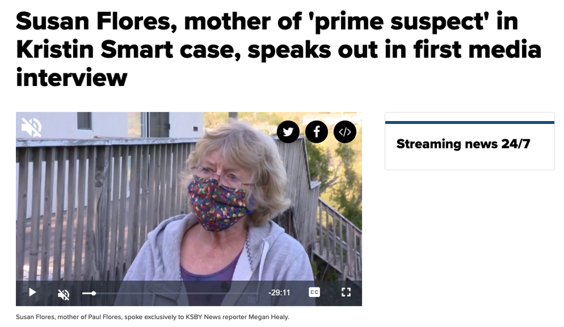 Susan Flores spoke to KSBY News reporter Megan Healy in a 30-minute interview on Tuesday.