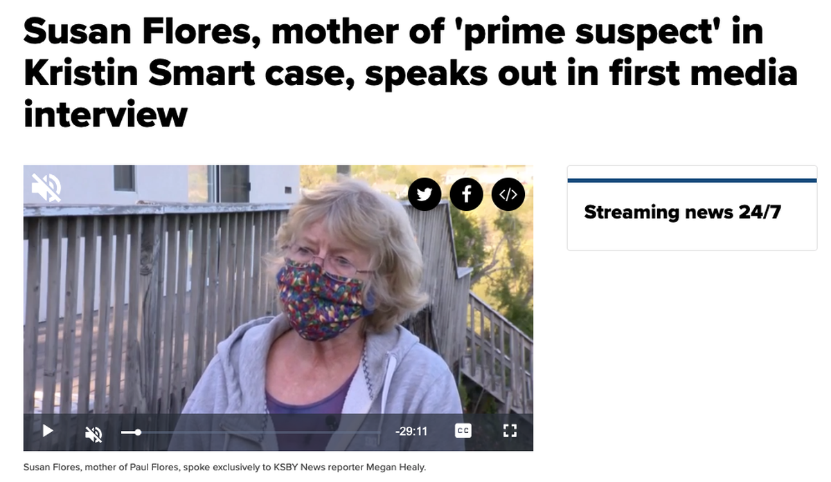 Susan Flores spoke to KSBY News reporter Megan Healy in a 30-minute interview on Tuesday.