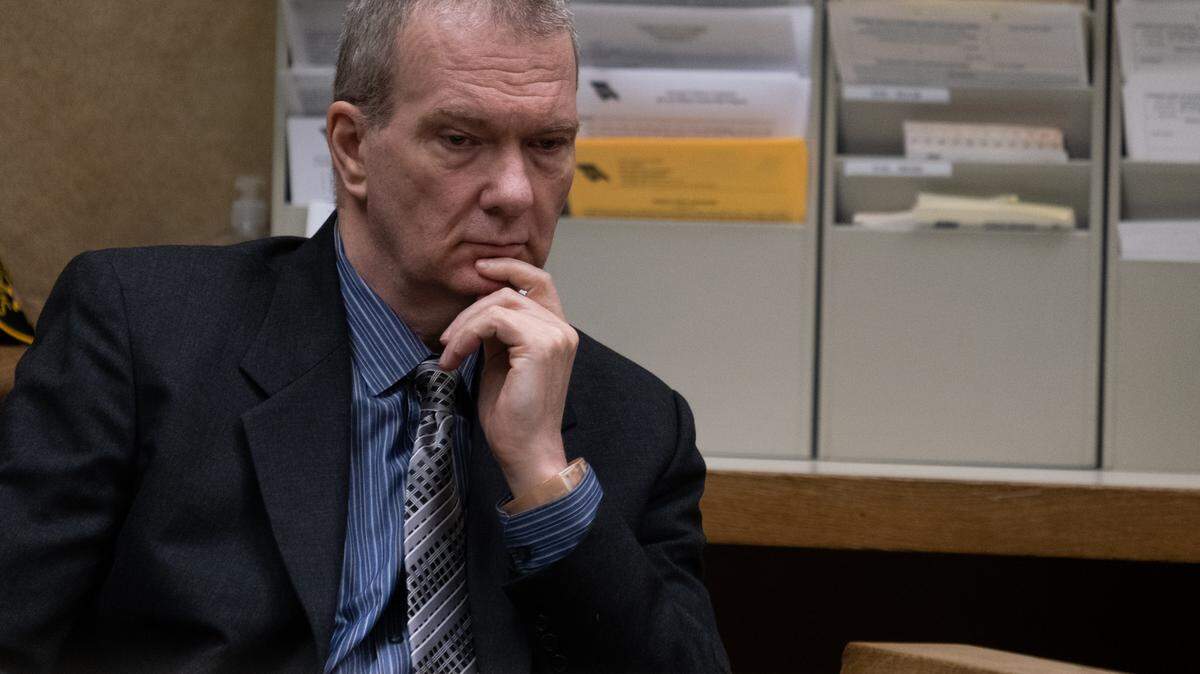 Stephen Deflaun listens to the sanity phase of the trial against him in San Luis Obispo Superior Court on Apr. 24, 2023.
