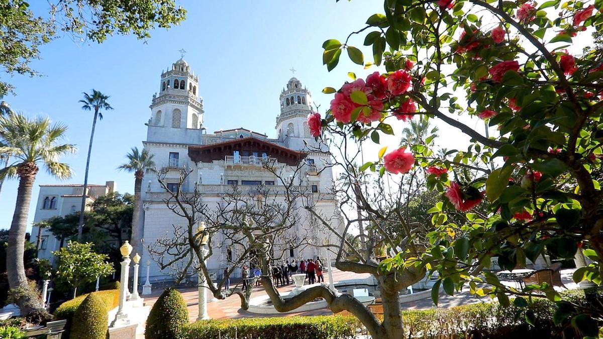 Hearst Castle’s main structure, known as the Casa Grande, and guest houses each have a unique floral color palette. The Castle is closed for now, due to the COVID-19 coronavirus crisis.
