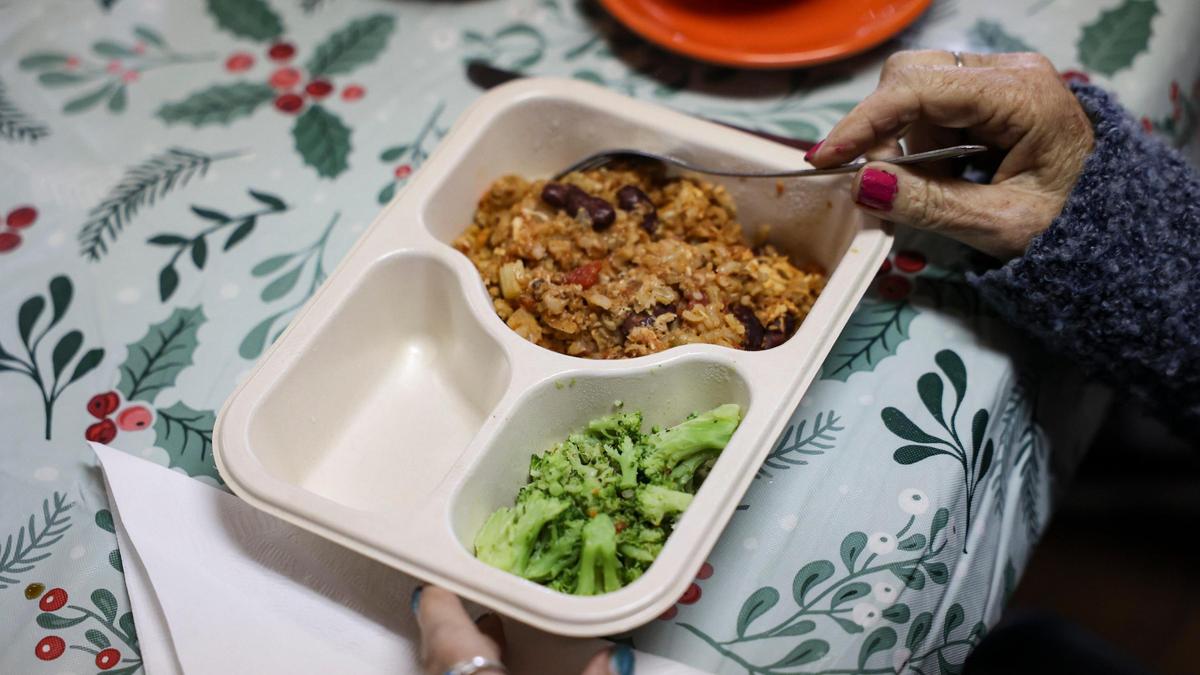 Jambalaya and broccoli were part of the hot meal, a carrot salad was also available at Meals that Connect in Cambria on Dec. 11, 2024.
