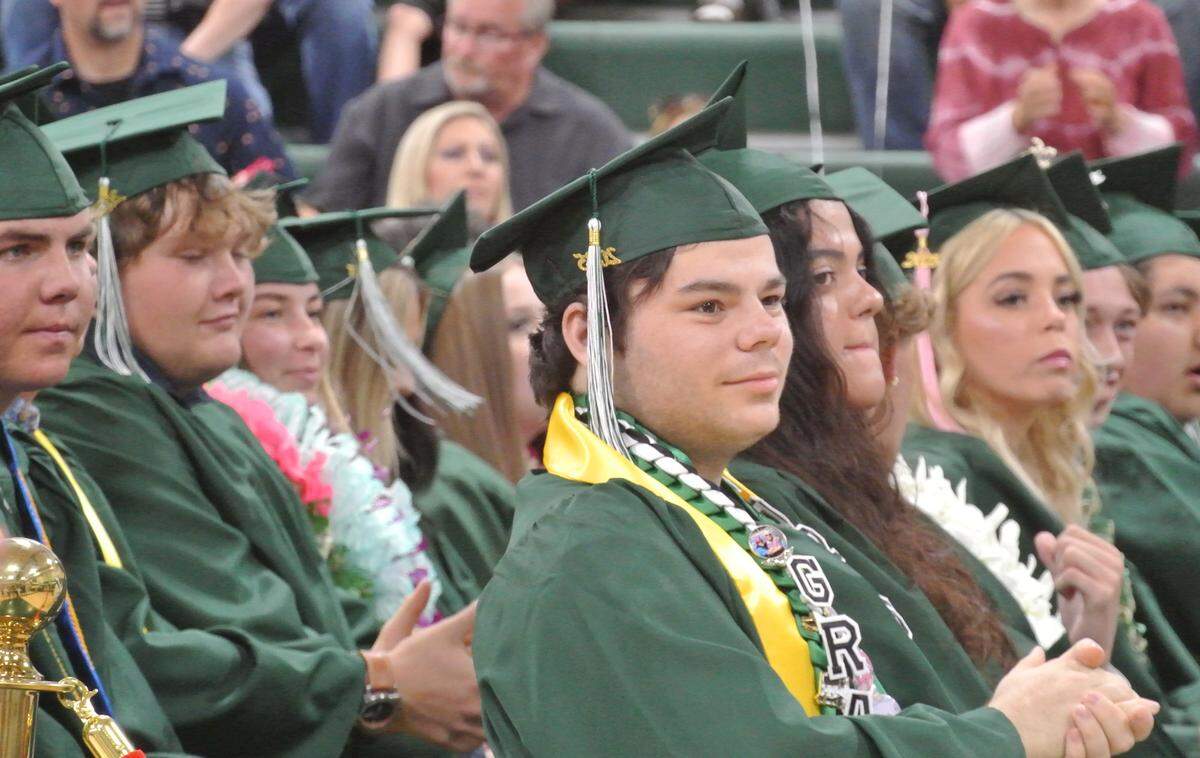 Templeton Independent Study High School student Dawson McDow and classmates sit at a graduation ceremony held at Templeton High School on June 3, 2025.
