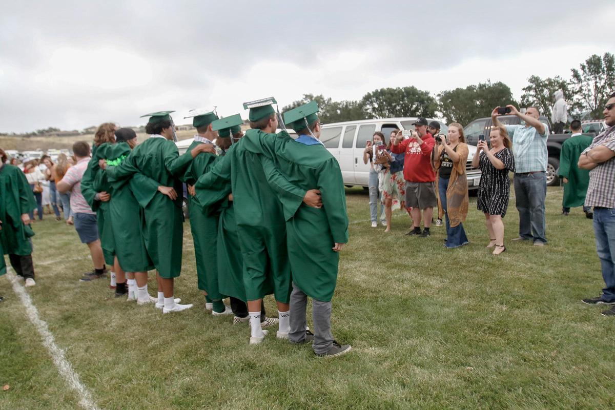 The Templeton 2020 graduation was held at Vineyard Athletic Park, Thursday, June 4, 2020. Graduating students and their families stayed in their vehicles as they parked, much like a drive-in theater, in the baseball field to socially distance themselves during the ceremony.