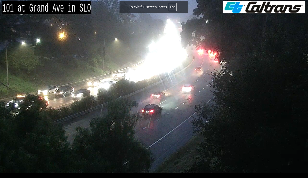 A multi-car pileup slowed traffic on Highway 101 as an intense storm rolled into SLO County on February 12, 2025.