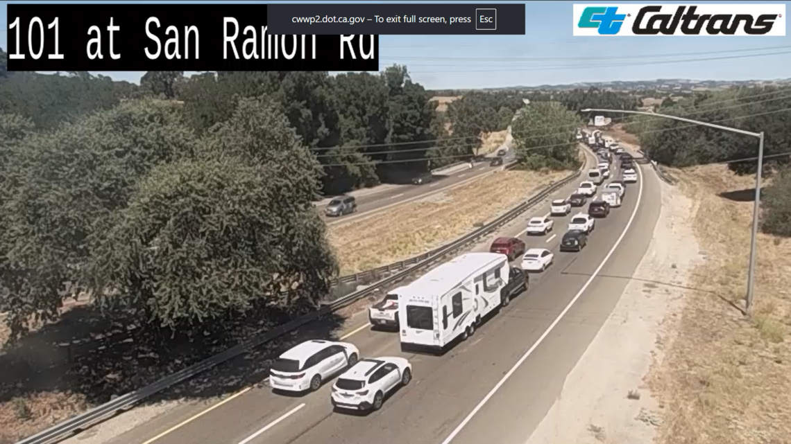 2-vehicle crash blocks traffic on Highway 101 through SLO County