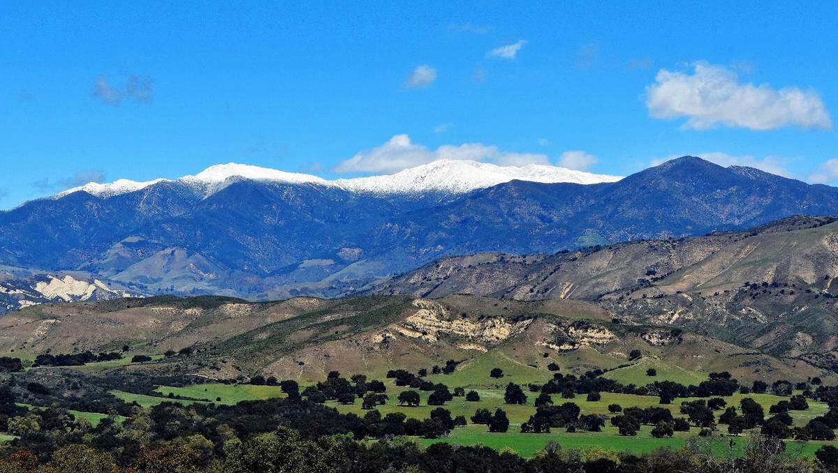 Snow on the upper elevations of the San Rafael Mountains in 2022.