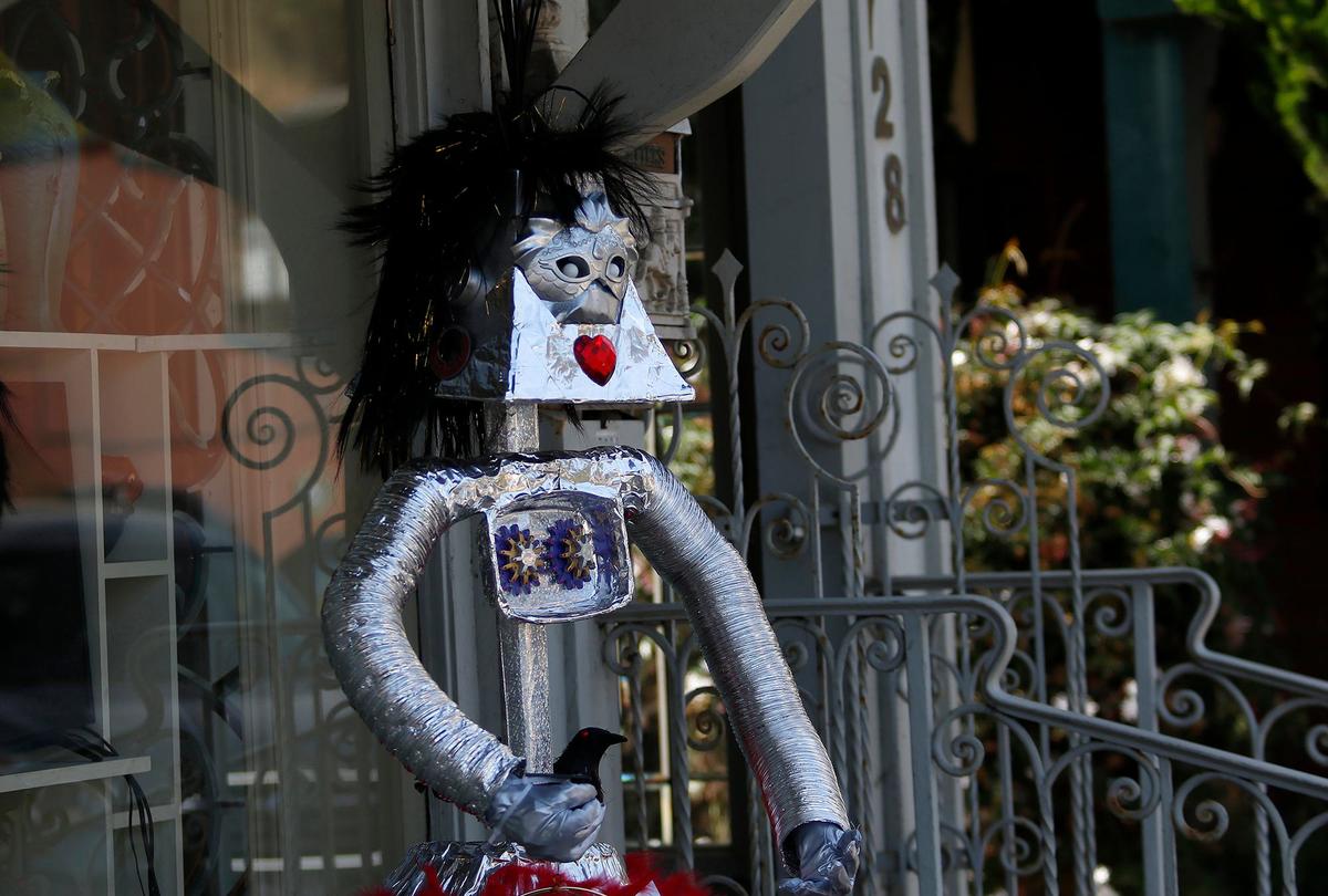 Cambria’s Scarecrow Festival is back. It runs the entire month of October. This is “Crowfoot I” created by Mary Stover.