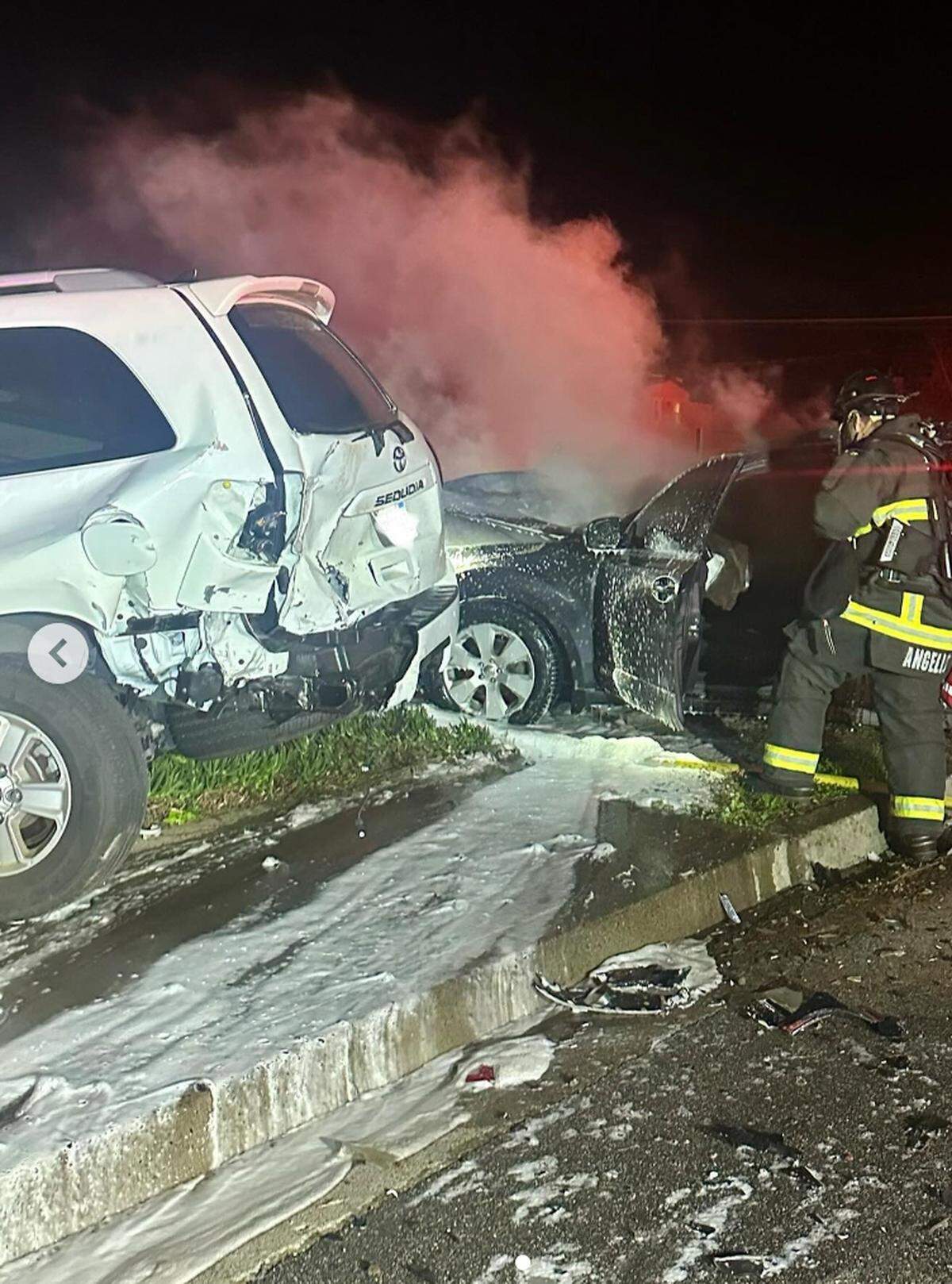 The Grover Beach Police Department and Five Cities Fire Authority responded to reports of a car fire following an alleged DUI crash Tuesday evening.