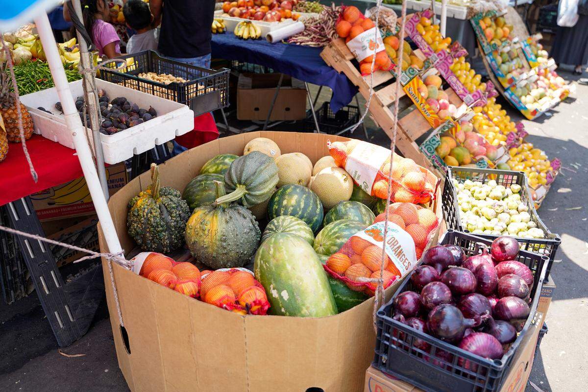 Fresh produce is sold by a vendo at the Nipomo Swap Meet on Sunday, Aug. 10, 2025. The Swap Meet features more than 300 vendors, the largest market of its kind on the Central Coast.