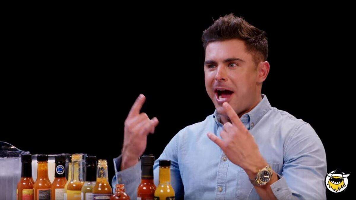 Zac Efron appears on the YouTube TV show “Hot Ones.” The San Luis Obispo County native is selling his Los Feliz home.