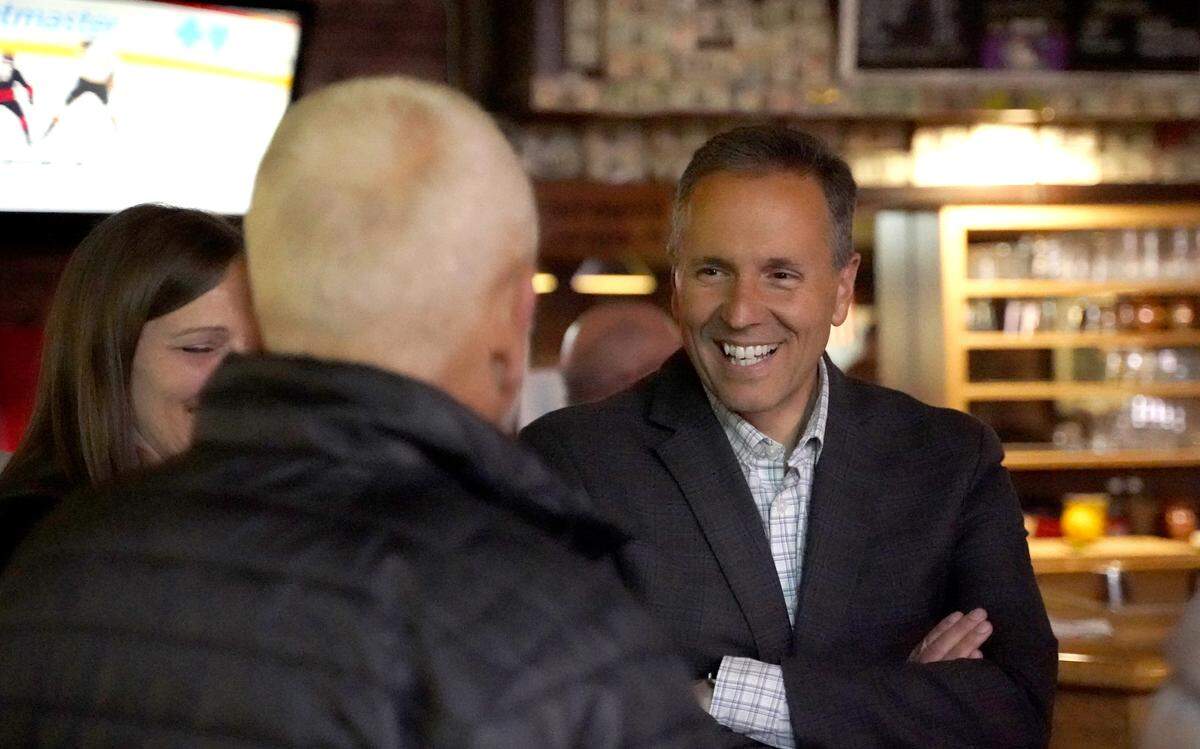 District 2 San Luis Obispo County supervisor candidate Jim Dantona talks to supporters at a primary night party at Niffy’s Merrimaker on June 2, 2026.