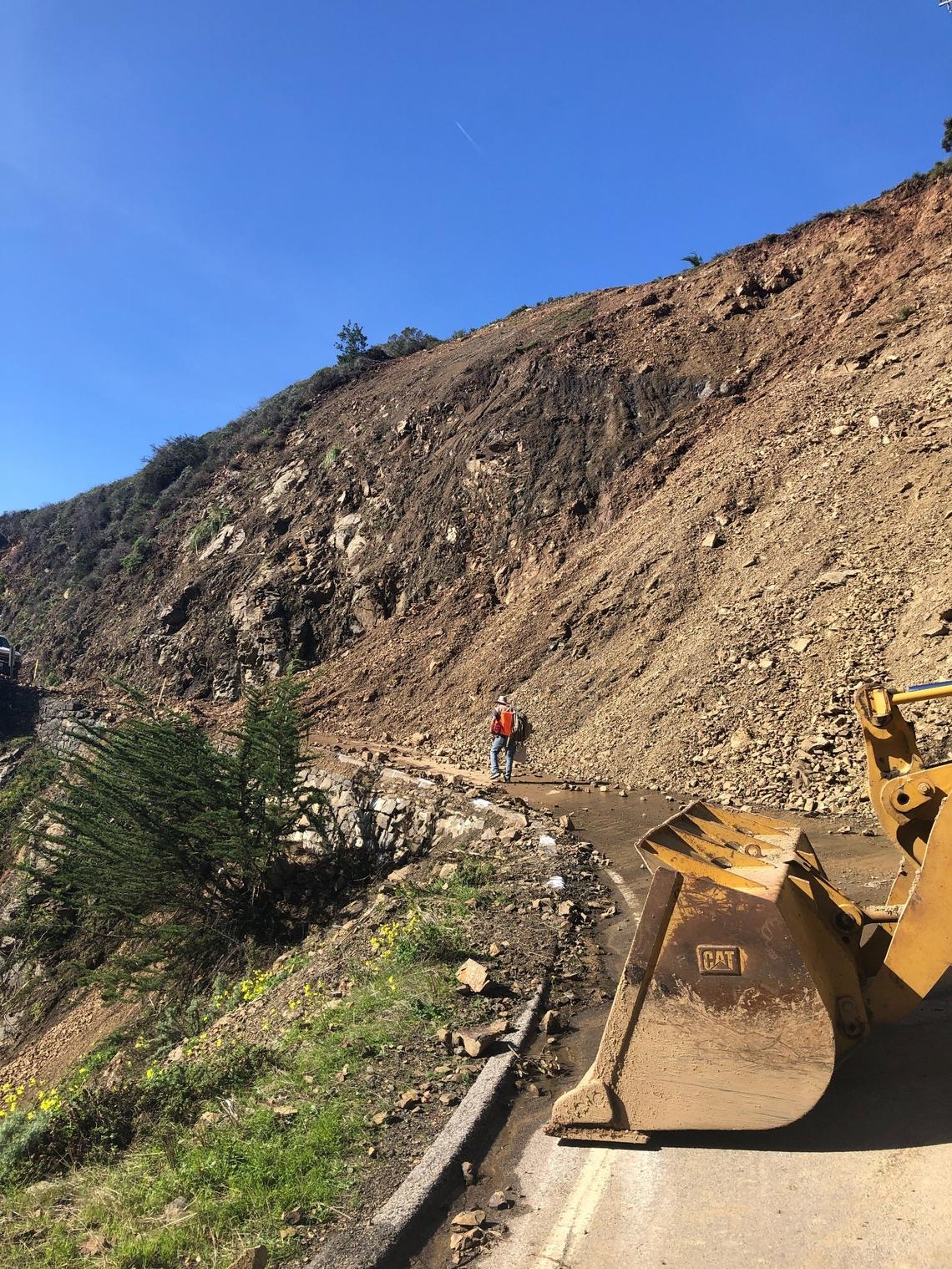 This Jan. 18, 2023, photo shows the Polar Star landslide on Highway 1, just south of Ragged Point. The highway is closed from the elephant seal rookery parking lot (just south of Piedras Blancas) to Lime Creek, 32 miles north of the Monterey/San Luis Obispo County line.