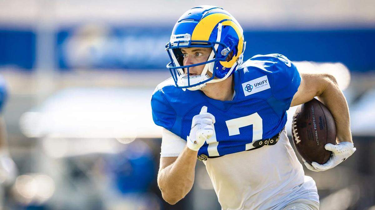 Former Cal Poly wide receiver J.J. Koski was signed off the practice squad by the Los Angeles Rams and made his NFL debut on Sunday, Nov. 7, 2021, against the Tennessee Titans.