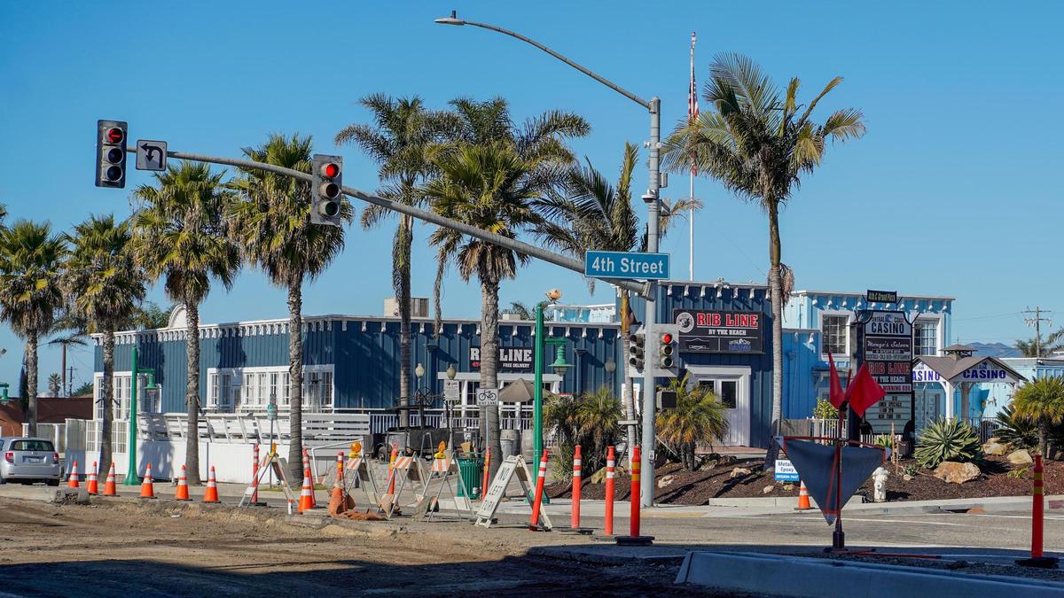 Rib Lin by the Beach will close Jan. 12 after business slowed down due to construction on West Grand Avenue in Grover Beach that started in the summer of 2024, pictured Thursday, Jan. 9, 2025. The $4.2 million West Grand Avenue Streetscape Fourth-Eighth Street Project will makes significant changes to the road between Fourth Street and Eighth Street, with construction projected to last until the spring or summer of 2025.